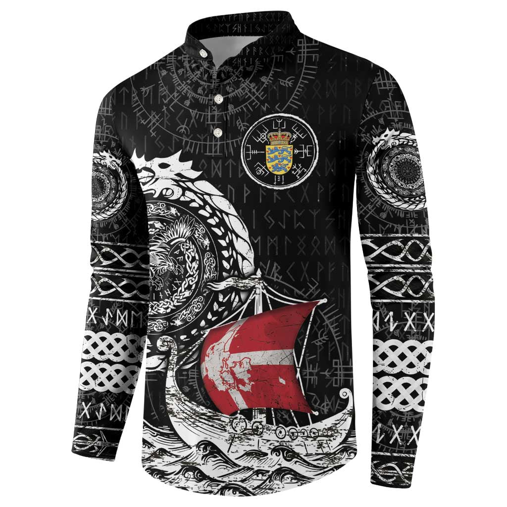 Personalized Viking Denmark Button Sweatshirt Danish Viking Ship