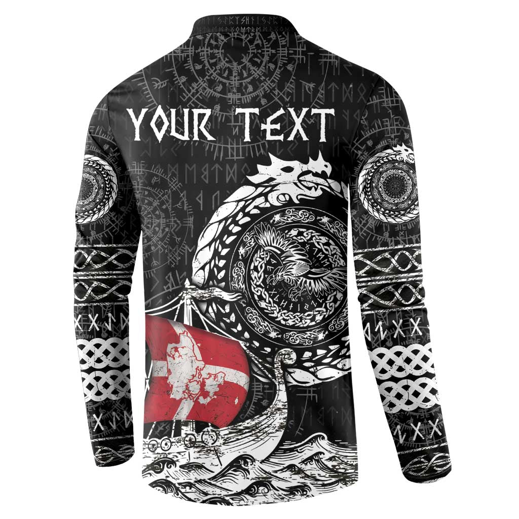 Personalized Viking Denmark Button Sweatshirt Danish Viking Ship