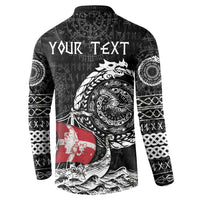 Personalized Viking Denmark Button Sweatshirt Danish Viking Ship
