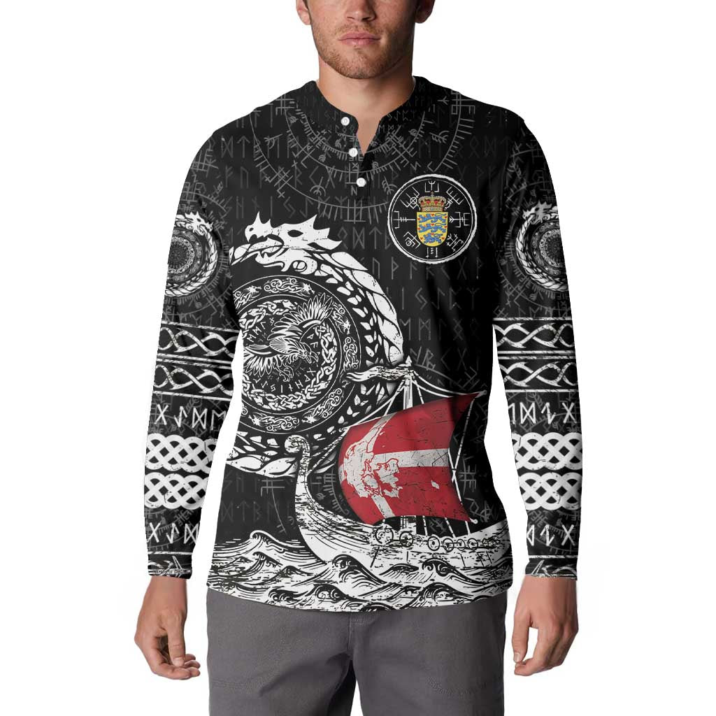 Personalized Viking Denmark Button Sweatshirt Danish Viking Ship