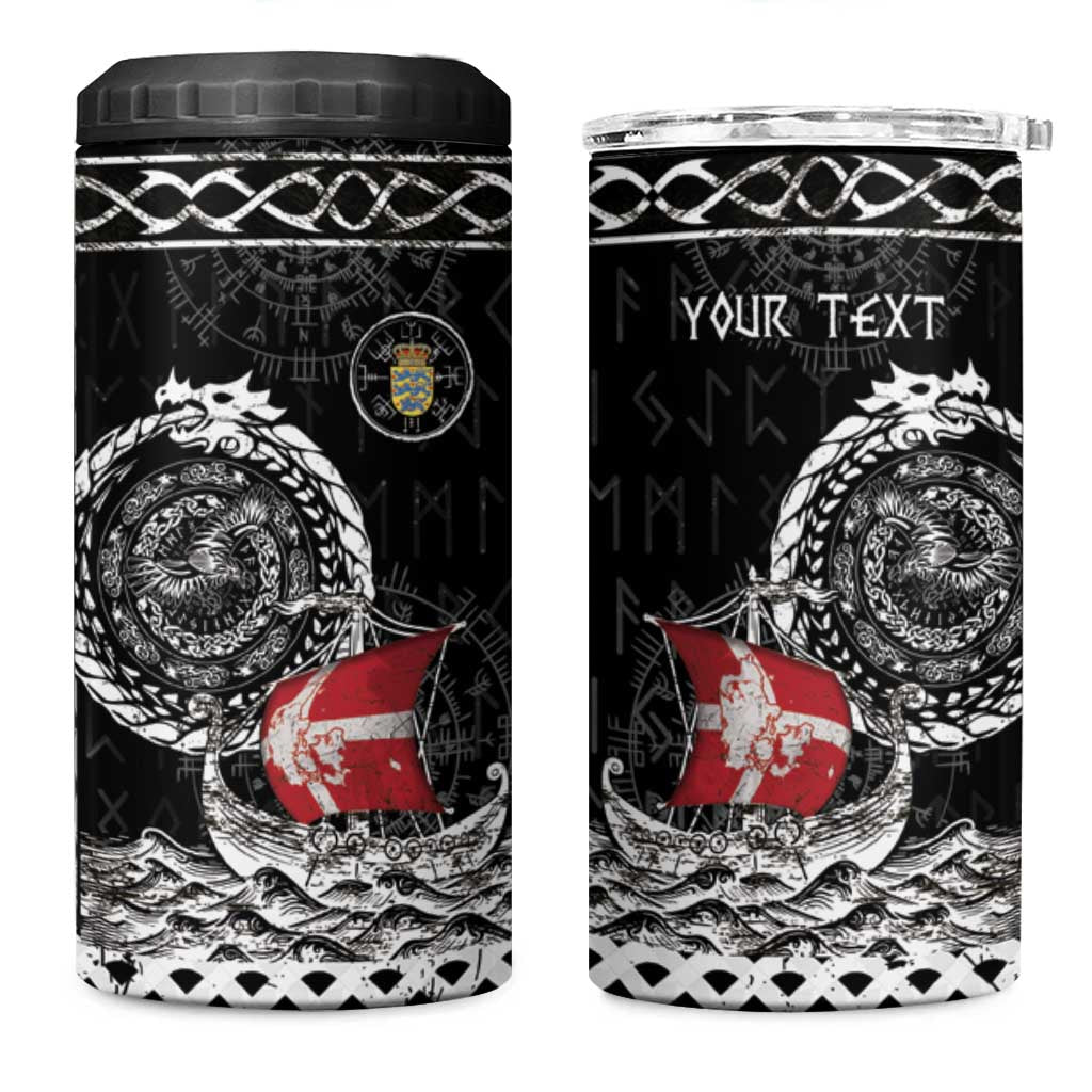 Personalized Viking Denmark 4 in 1 Can Cooler Tumbler Danish Viking Ship