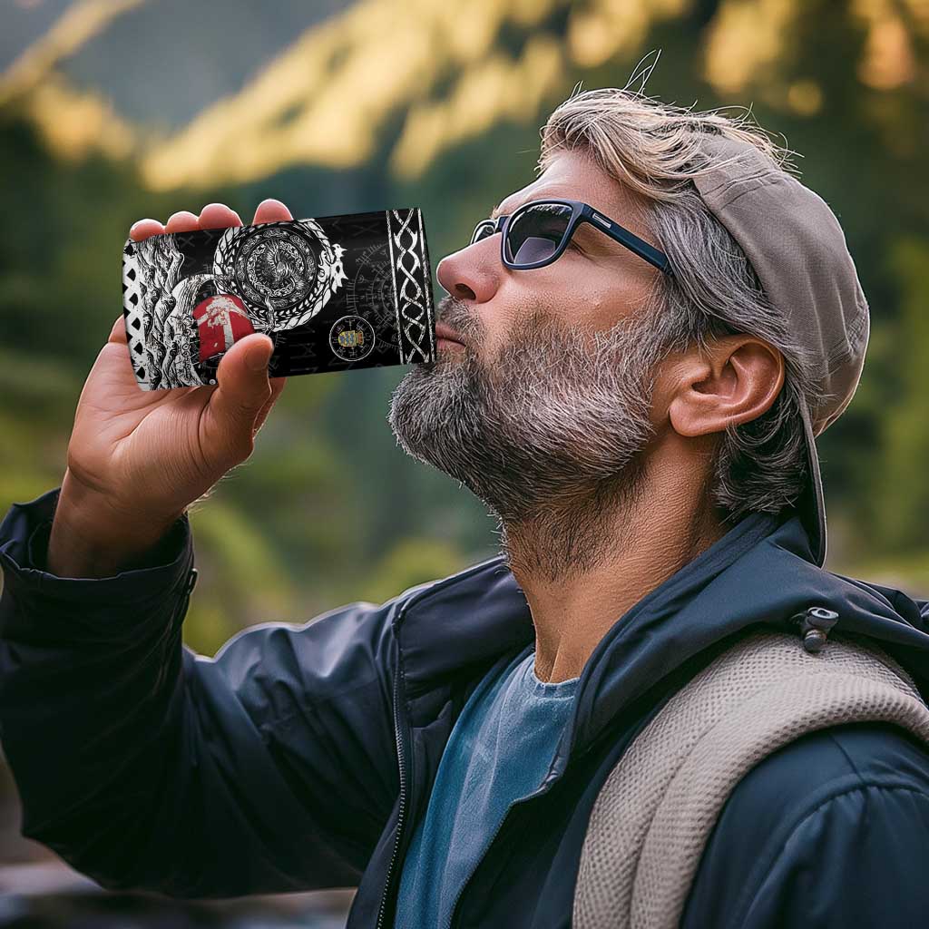 Personalized Viking Denmark 4 in 1 Can Cooler Tumbler Danish Viking Ship