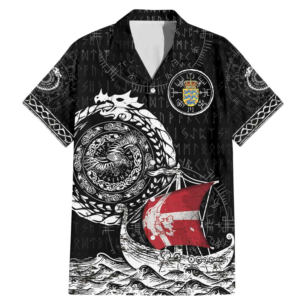 Personalized Viking Denmark Family Matching Mermaid Dress and Hawaiian Shirt Danish Viking Ship