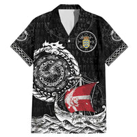 Personalized Viking Denmark Family Matching Mermaid Dress and Hawaiian Shirt Danish Viking Ship