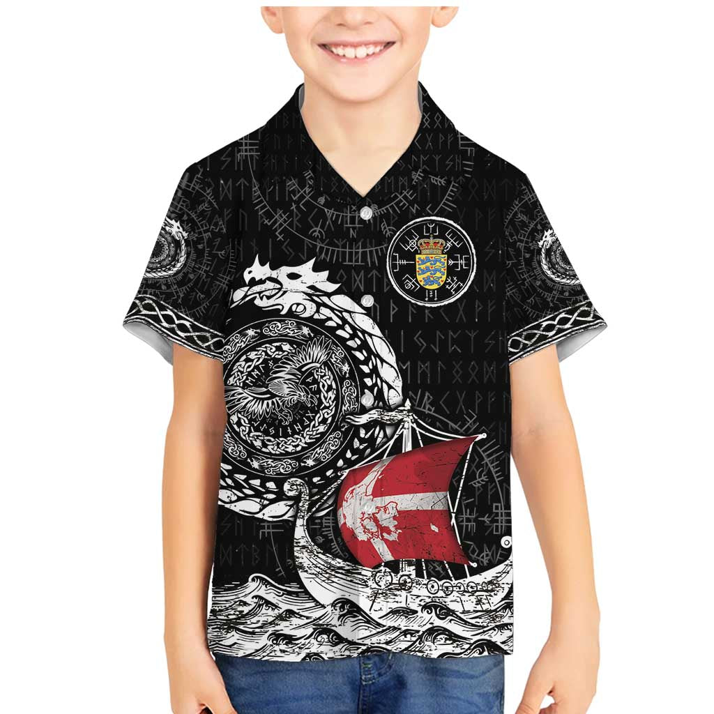 Personalized Viking Denmark Family Matching Mermaid Dress and Hawaiian Shirt Danish Viking Ship