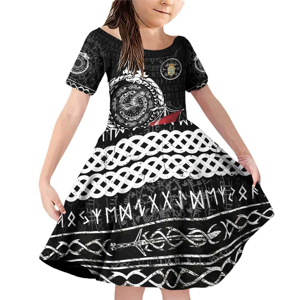 Personalized Viking Denmark Family Matching Off Shoulder Short Dress and Hawaiian Shirt Danish Viking Ship