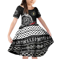 Personalized Viking Denmark Family Matching Off Shoulder Short Dress and Hawaiian Shirt Danish Viking Ship