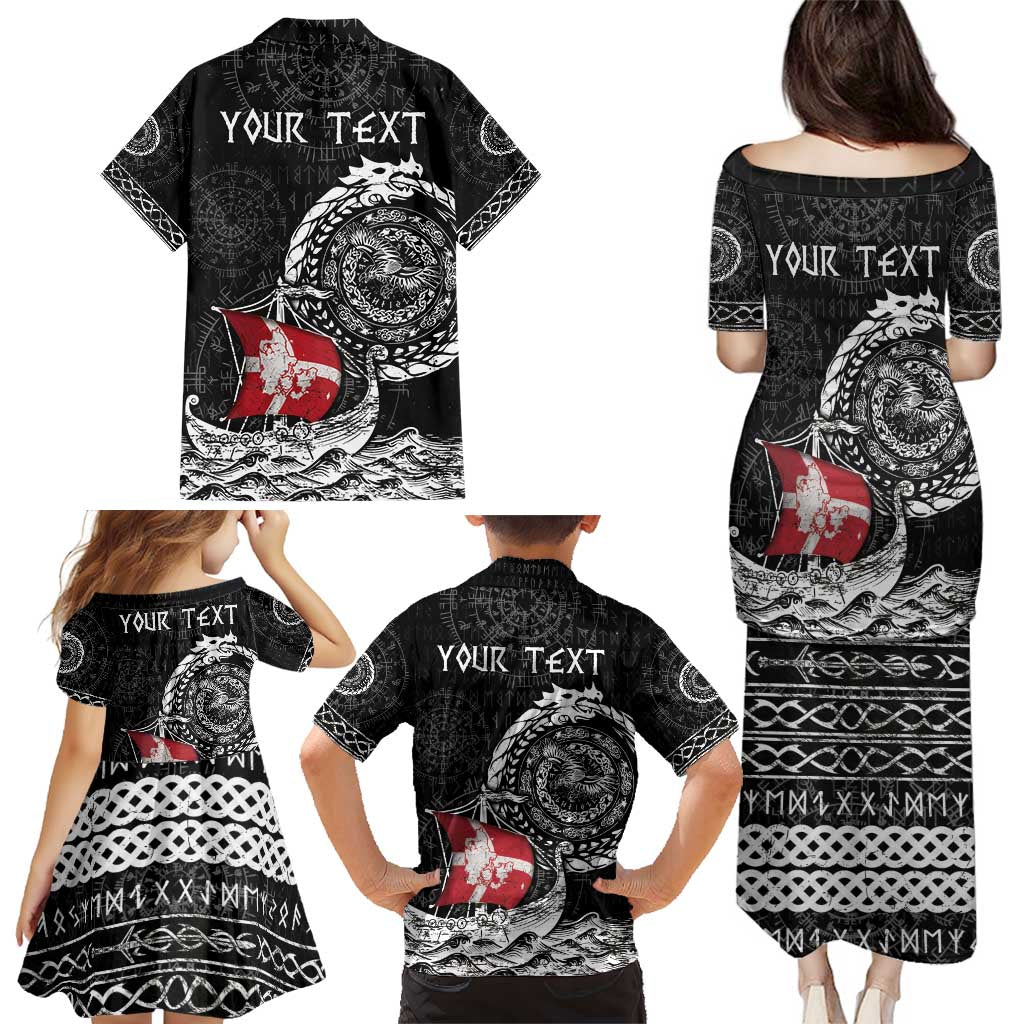 Personalized Viking Denmark Family Matching Puletasi and Hawaiian Shirt Danish Viking Ship