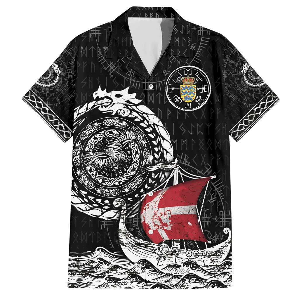 Personalized Viking Denmark Family Matching Short Sleeve Bodycon Dress and Hawaiian Shirt Danish Viking Ship