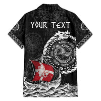 Personalized Viking Denmark Family Matching Short Sleeve Bodycon Dress and Hawaiian Shirt Danish Viking Ship