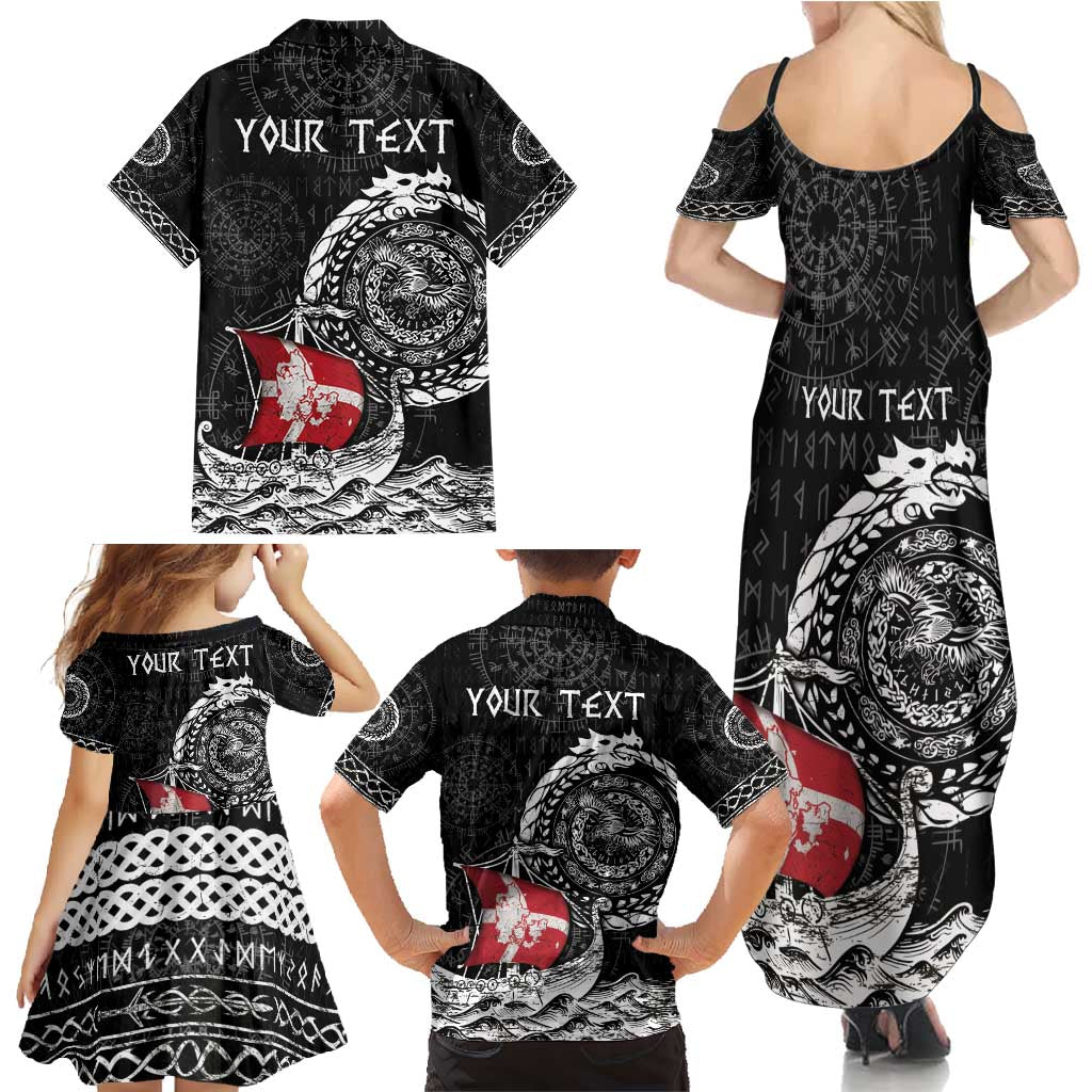 Personalized Viking Denmark Family Matching Summer Maxi Dress and Hawaiian Shirt Danish Viking Ship