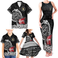 Personalized Viking Denmark Family Matching Tank Maxi Dress and Hawaiian Shirt Danish Viking Ship