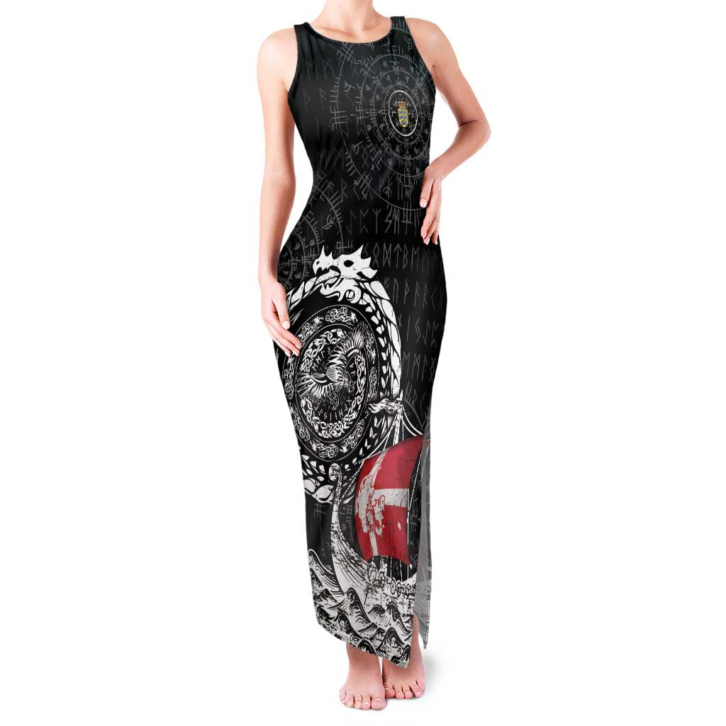 Personalized Viking Denmark Family Matching Tank Maxi Dress and Hawaiian Shirt Danish Viking Ship