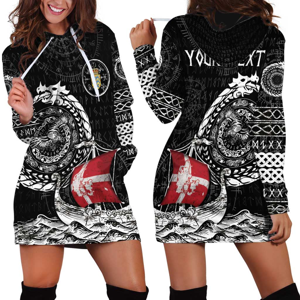 Personalized Viking Denmark Hoodie Dress Danish Viking Ship