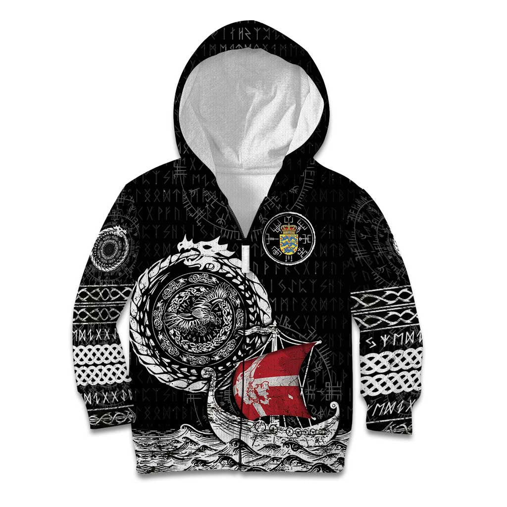 Personalized Viking Denmark Kid Hoodie Danish Viking Ship