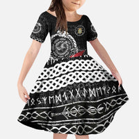 Personalized Viking Denmark Kid Short Sleeve Dress Danish Viking Ship
