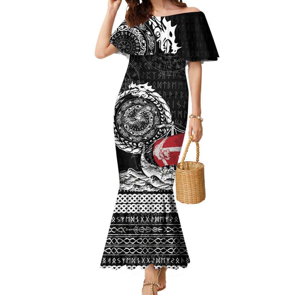 Personalized Viking Denmark Mermaid Dress Danish Viking Ship