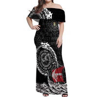Personalized Viking Denmark Off Shoulder Maxi Dress Danish Viking Ship