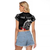 Personalized Viking Denmark Raglan Cropped T Shirt Danish Viking Ship