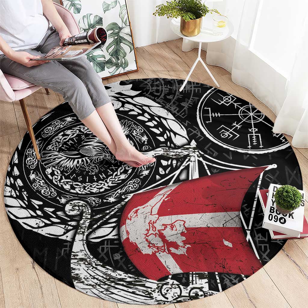 Viking Denmark Round Carpet Danish Viking Ship