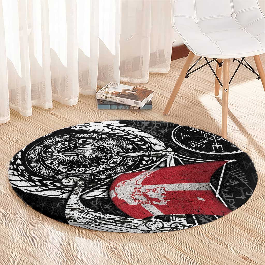 Viking Denmark Round Carpet Danish Viking Ship
