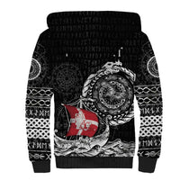 Personalized Viking Denmark Sherpa Hoodie Danish Viking Ship