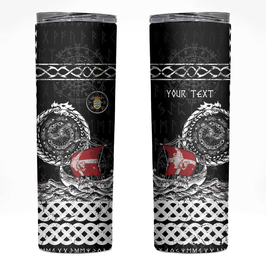 Personalized Viking Denmark Skinny Tumbler Danish Viking Ship