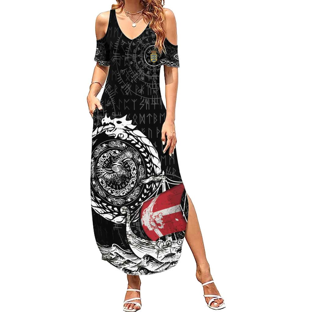 Personalized Viking Denmark Summer Maxi Dress Danish Viking Ship