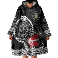 Personalized Viking Denmark Wearable Blanket Hoodie Danish Viking Ship