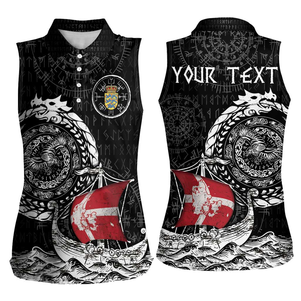 Personalized Viking Denmark Women Sleeveless Polo Shirt Danish Viking Ship