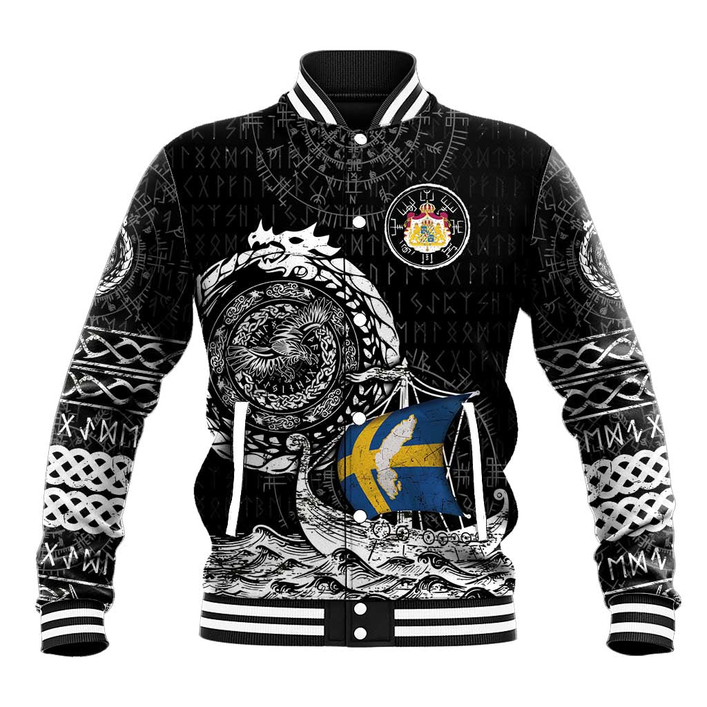 Personalized Viking Sweden Baseball Jacket Swedish Viking Ship