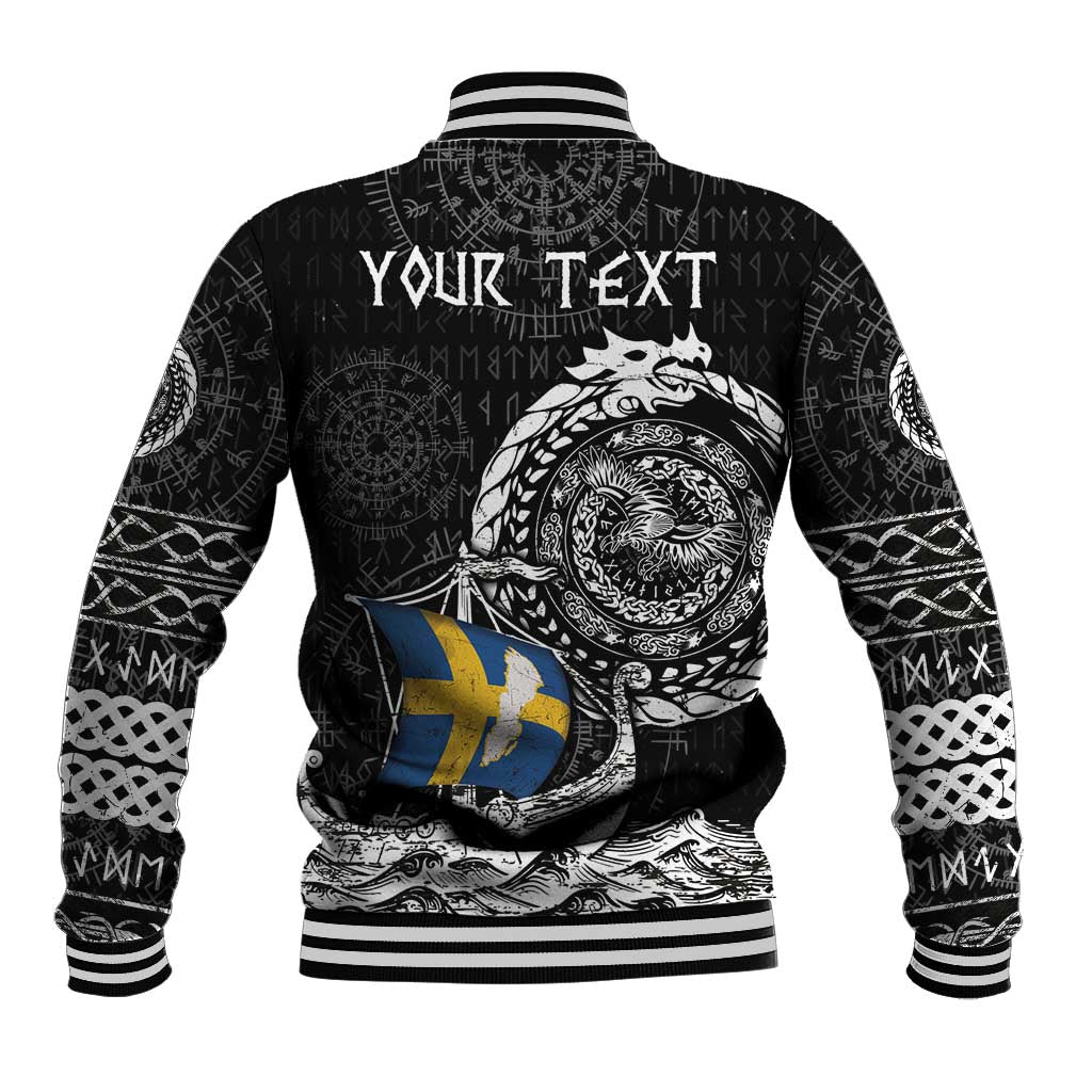 Personalized Viking Sweden Baseball Jacket Swedish Viking Ship