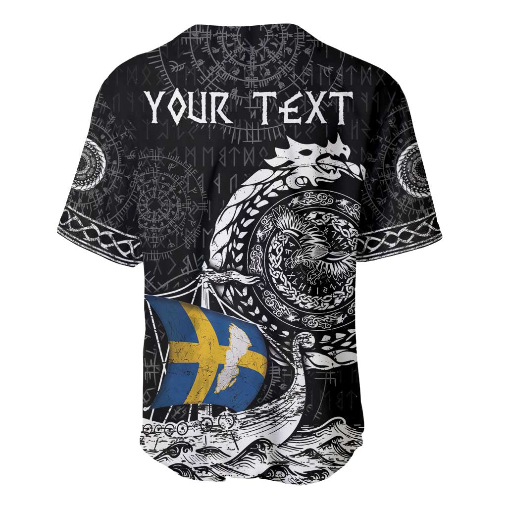 Personalized Viking Sweden Baseball Jersey Swedish Viking Ship