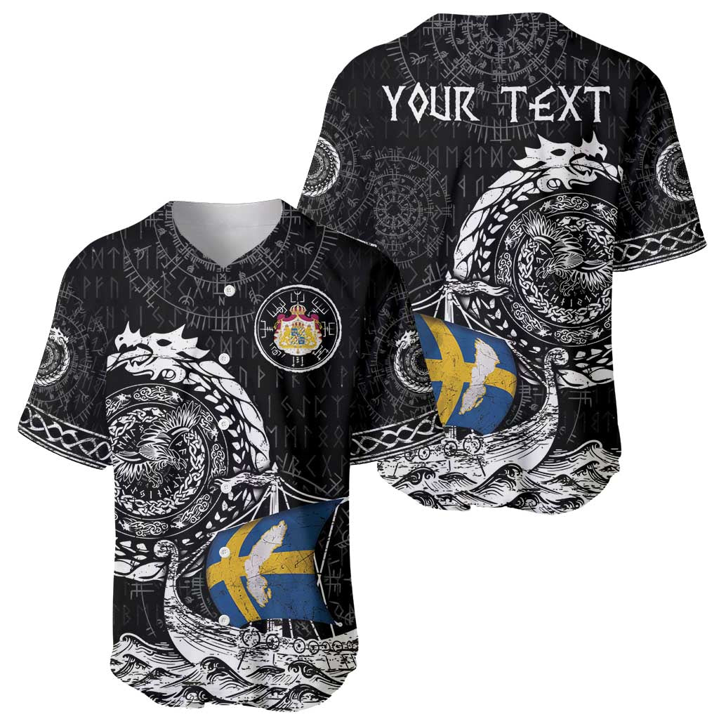 Personalized Viking Sweden Baseball Jersey Swedish Viking Ship