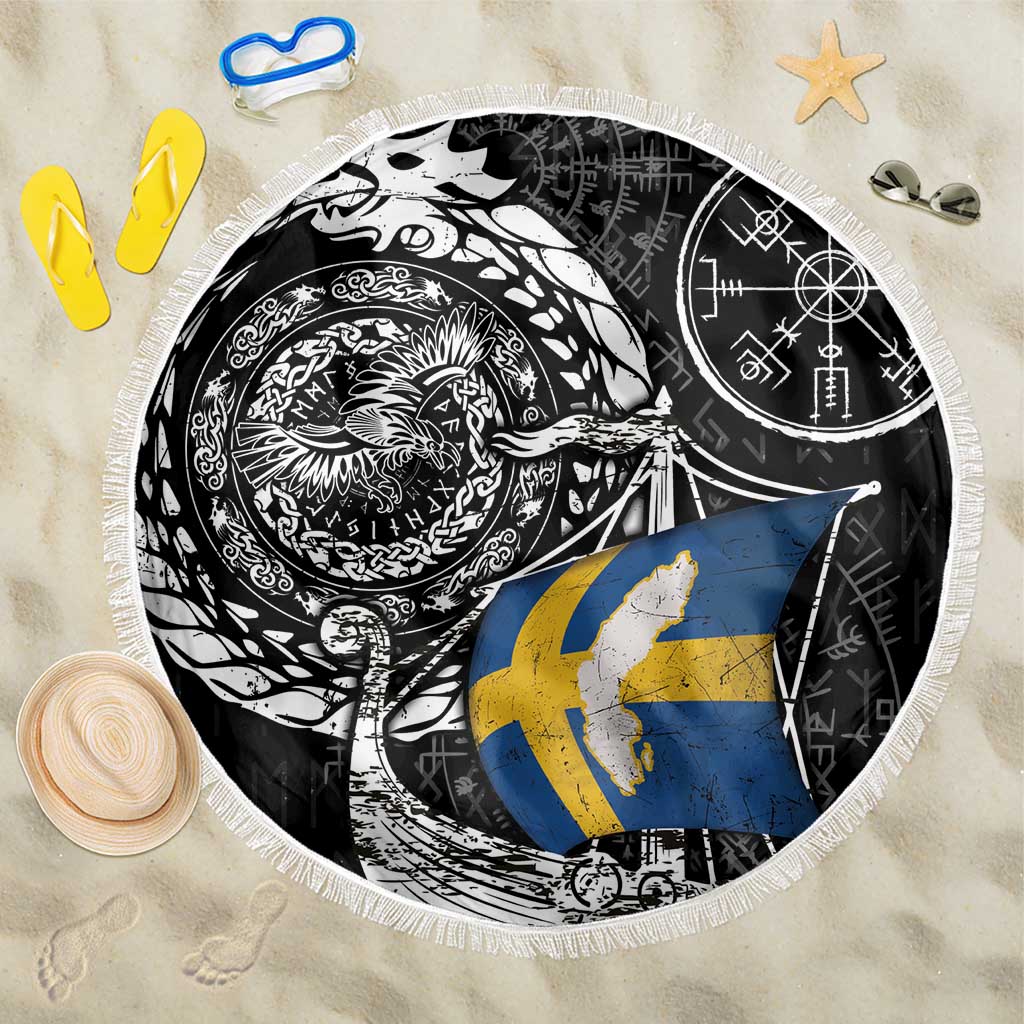 Viking Sweden Beach Blanket Swedish Viking Ship