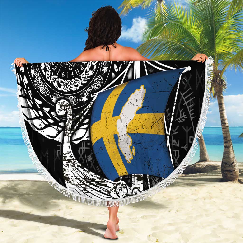 Viking Sweden Beach Blanket Swedish Viking Ship