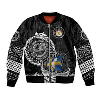 Personalized Viking Sweden Bomber Jacket Swedish Viking Ship