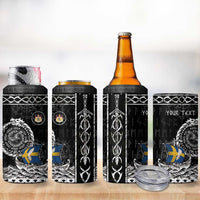 Personalized Viking Sweden 4 in 1 Can Cooler Tumbler Swedish Viking Ship