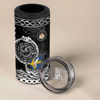 Personalized Viking Sweden 4 in 1 Can Cooler Tumbler Swedish Viking Ship