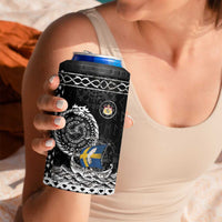 Personalized Viking Sweden 4 in 1 Can Cooler Tumbler Swedish Viking Ship