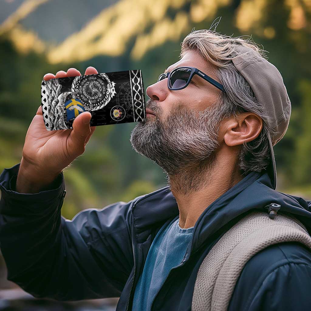 Personalized Viking Sweden 4 in 1 Can Cooler Tumbler Swedish Viking Ship