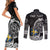 Personalized Viking Sweden Couples Matching Short Sleeve Bodycon Dress and Long Sleeve Button Shirt Swedish Viking Ship