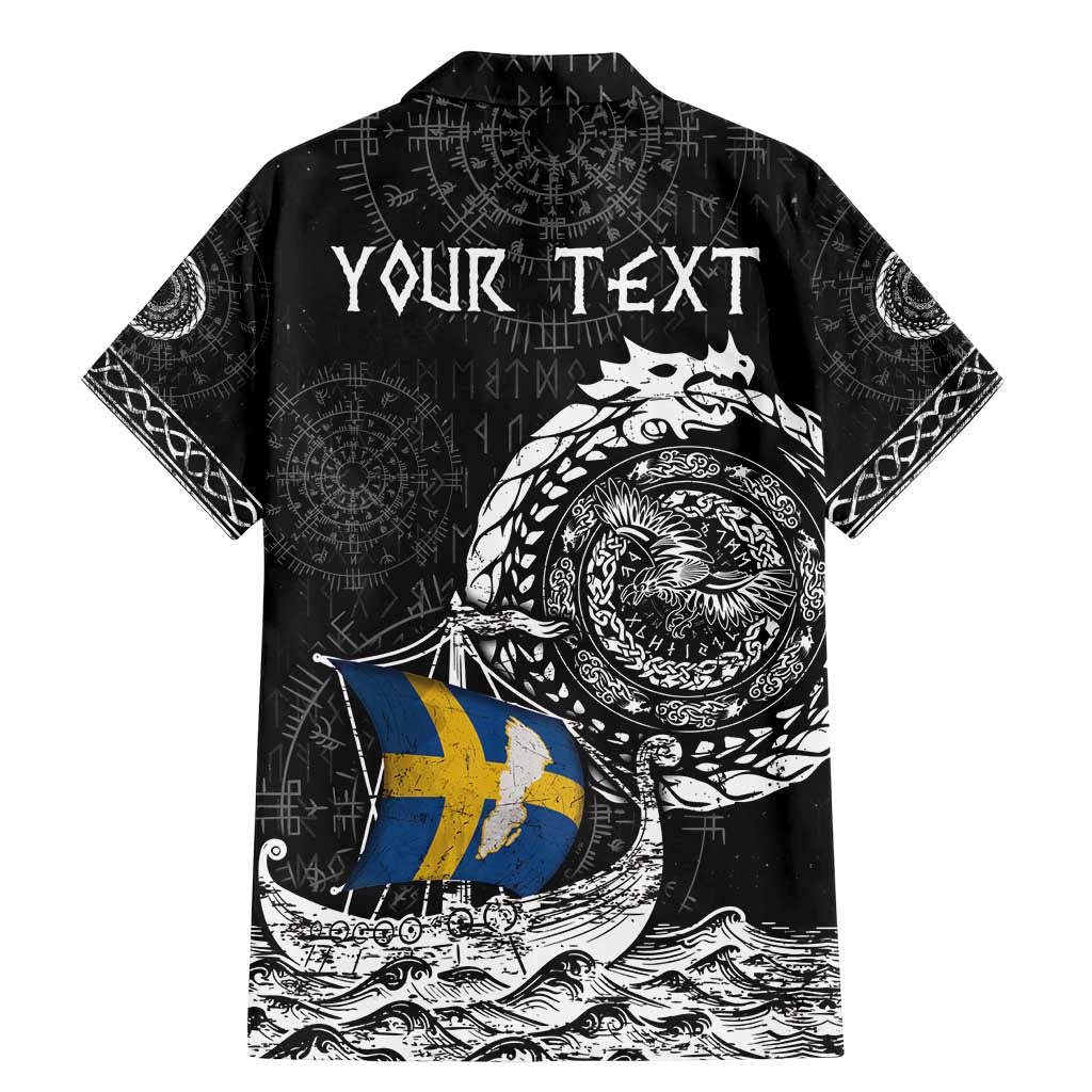 Personalized Viking Sweden Family Matching Mermaid Dress and Hawaiian Shirt Swedish Viking Ship