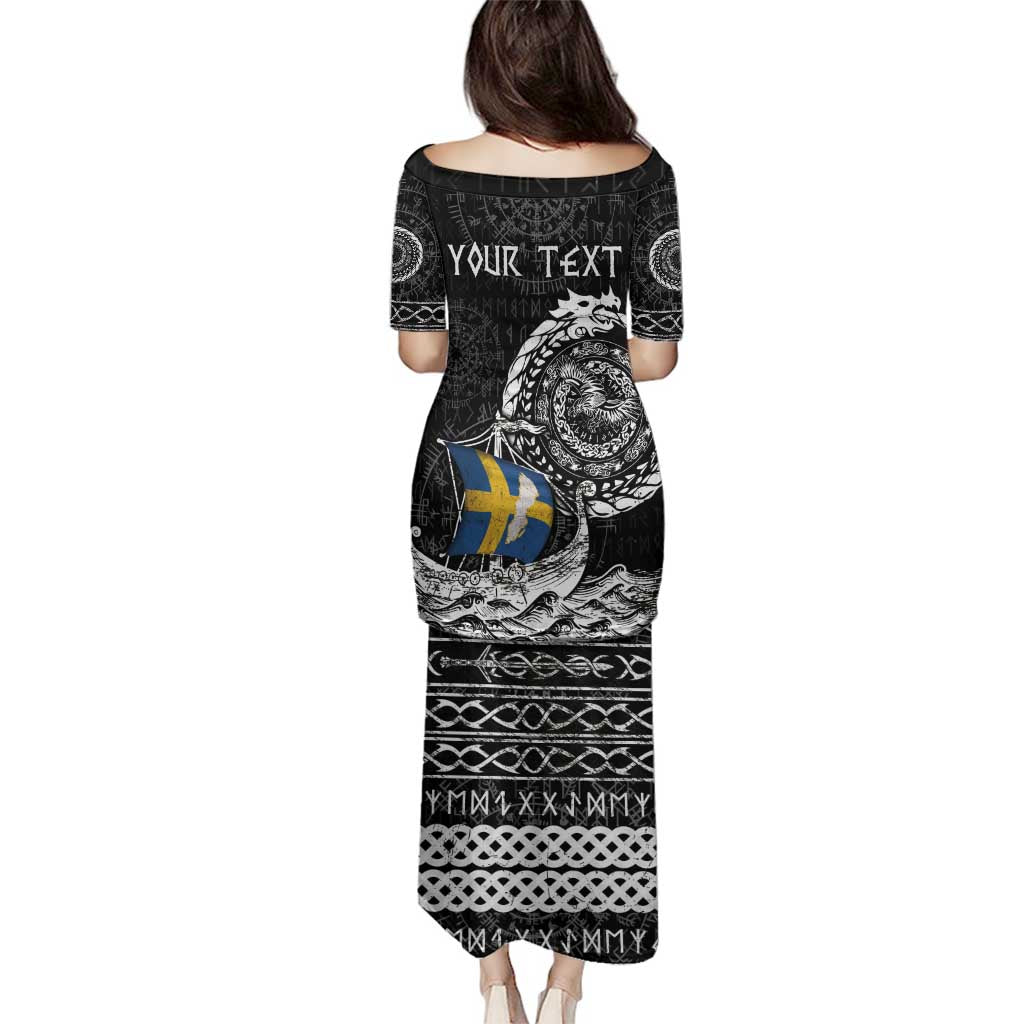 Personalized Viking Sweden Family Matching Puletasi and Hawaiian Shirt Swedish Viking Ship