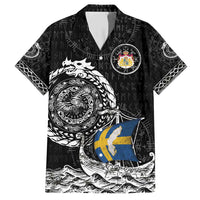 Personalized Viking Sweden Family Matching Short Sleeve Bodycon Dress and Hawaiian Shirt Swedish Viking Ship