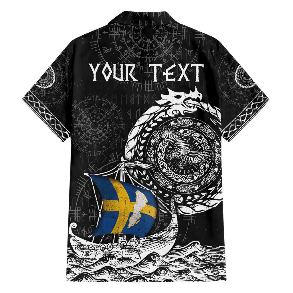 Personalized Viking Sweden Family Matching Short Sleeve Bodycon Dress and Hawaiian Shirt Swedish Viking Ship