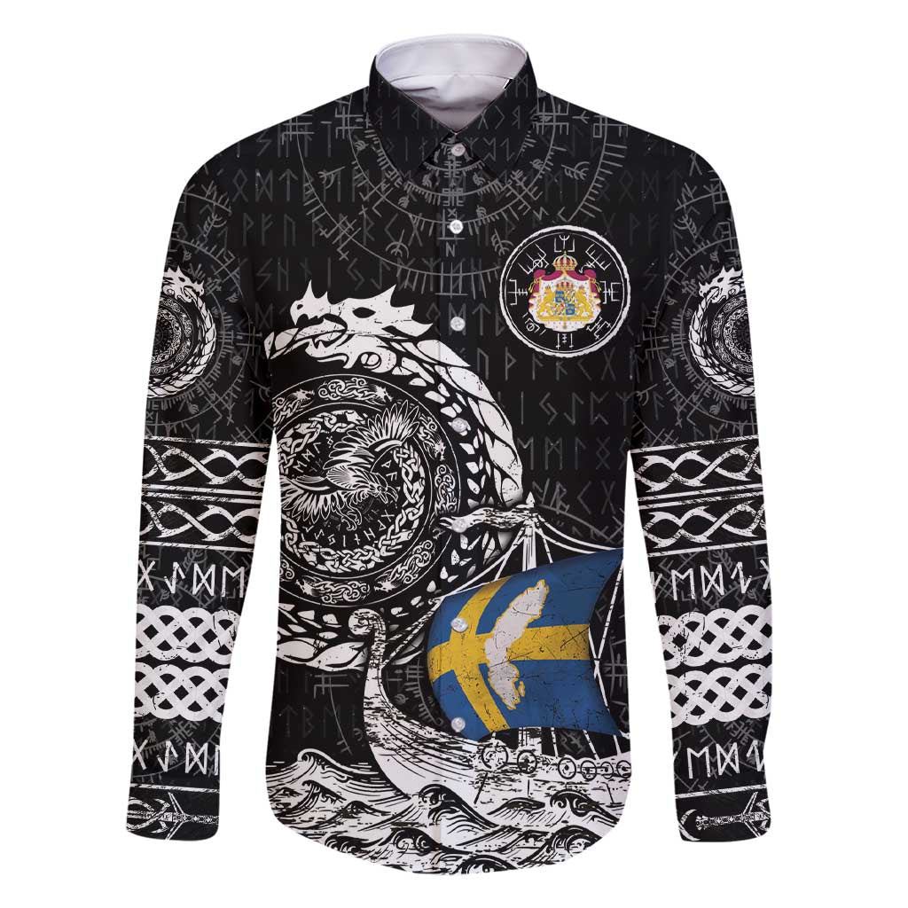 Personalized Viking Sweden Family Matching Short Sleeve Bodycon Dress and Hawaiian Shirt Swedish Viking Ship