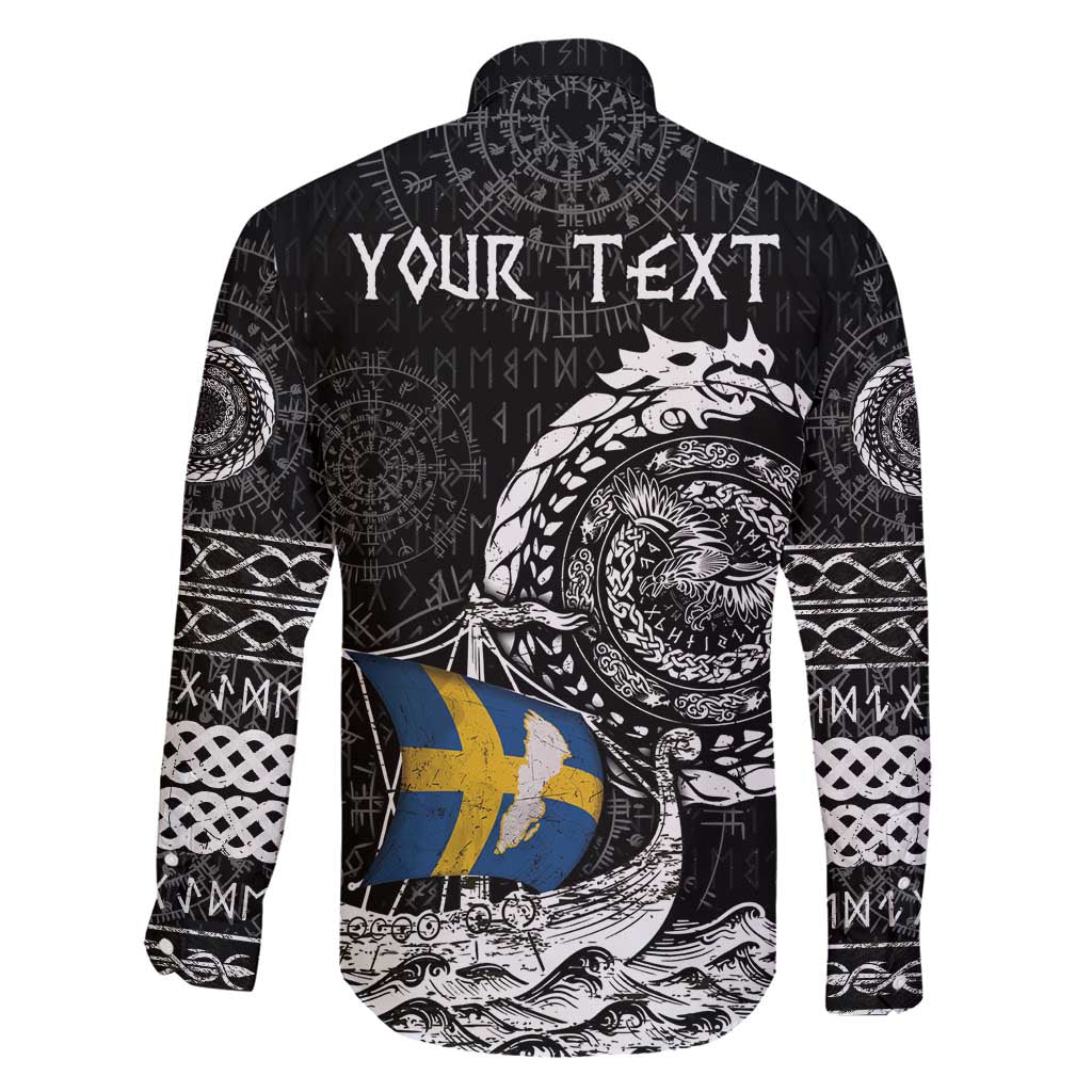 Personalized Viking Sweden Family Matching Short Sleeve Bodycon Dress and Hawaiian Shirt Swedish Viking Ship
