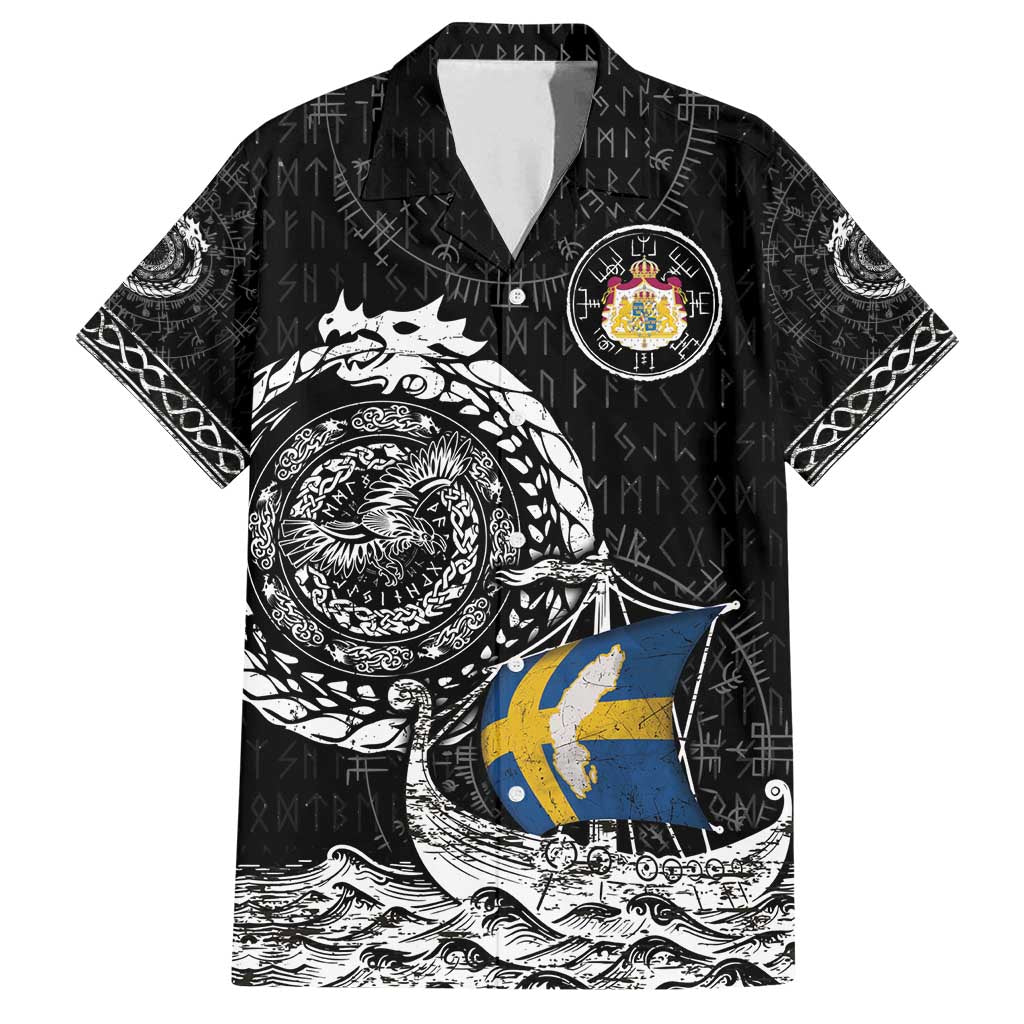 Personalized Viking Sweden Family Matching Tank Maxi Dress and Hawaiian Shirt Swedish Viking Ship