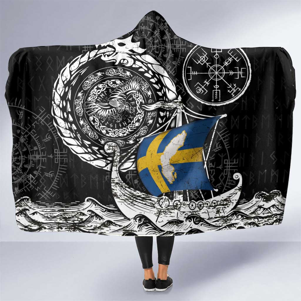 Viking Sweden Hooded Blanket Swedish Viking Ship